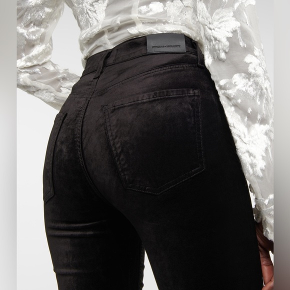 Citizens Of Humanity Crushed Velvet Pants. Size 29. Stormy Black. - Picture 1 of 12